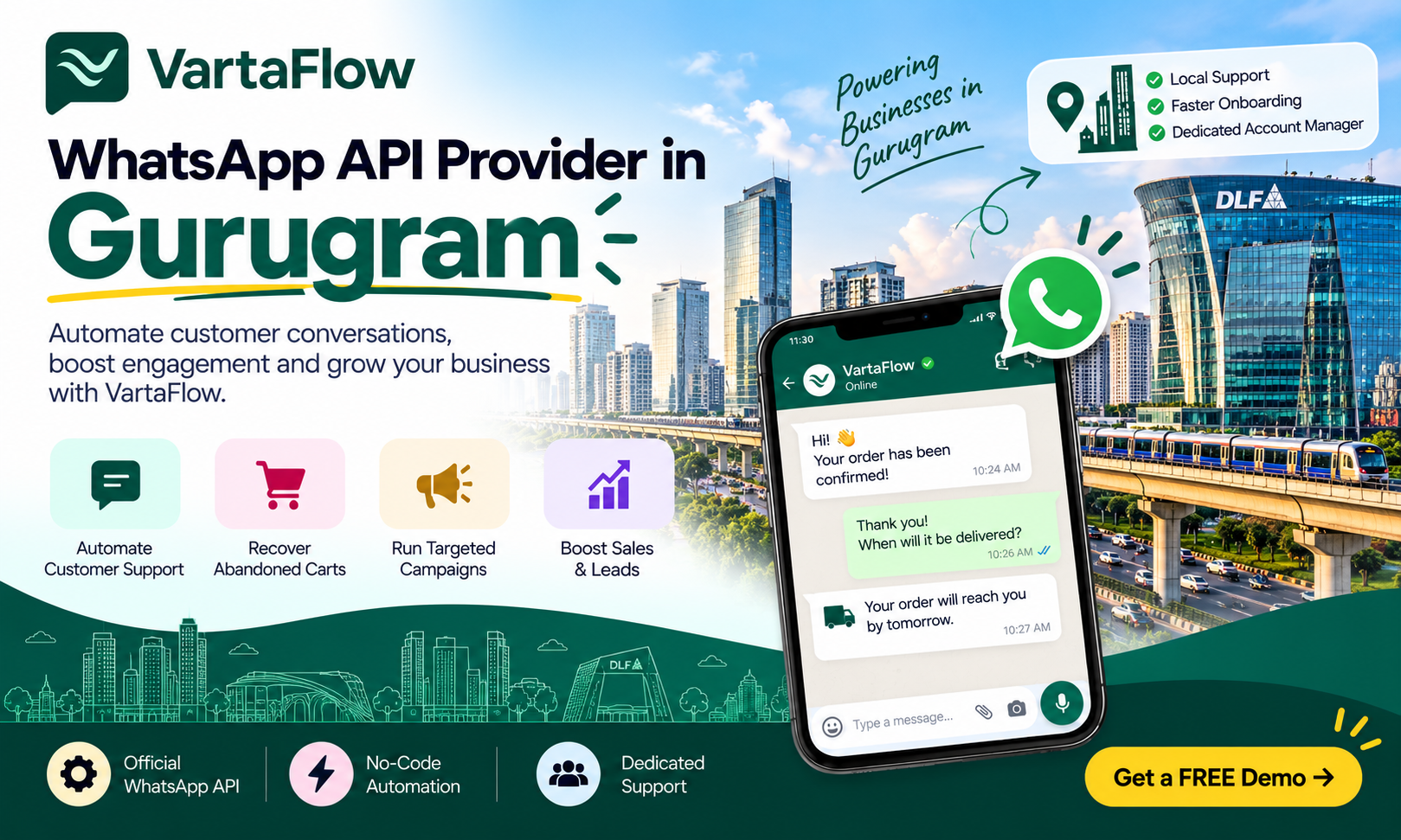 VartaFlow WhatsApp API provider for businesses in Gurugram
